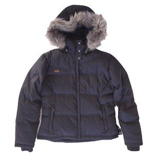 Columbia Down Insulated Fur lined Detachable Hood Black XCO Puffer Jacket